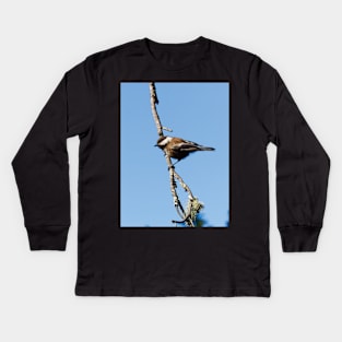 Chestnut-backed Chickadee Kids Long Sleeve T-Shirt